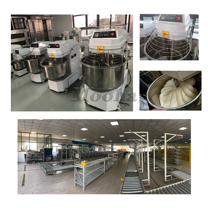 Commercial 34 Liters Spiral Dough Mixer 304 Stainless Steel Flour Kneading Equipment Bread